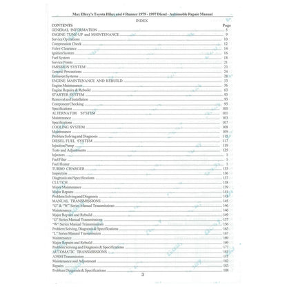 Workshop Repair Manual Book Ellery for Hilux 4Runner Diesel L 2L 3L 1979-97