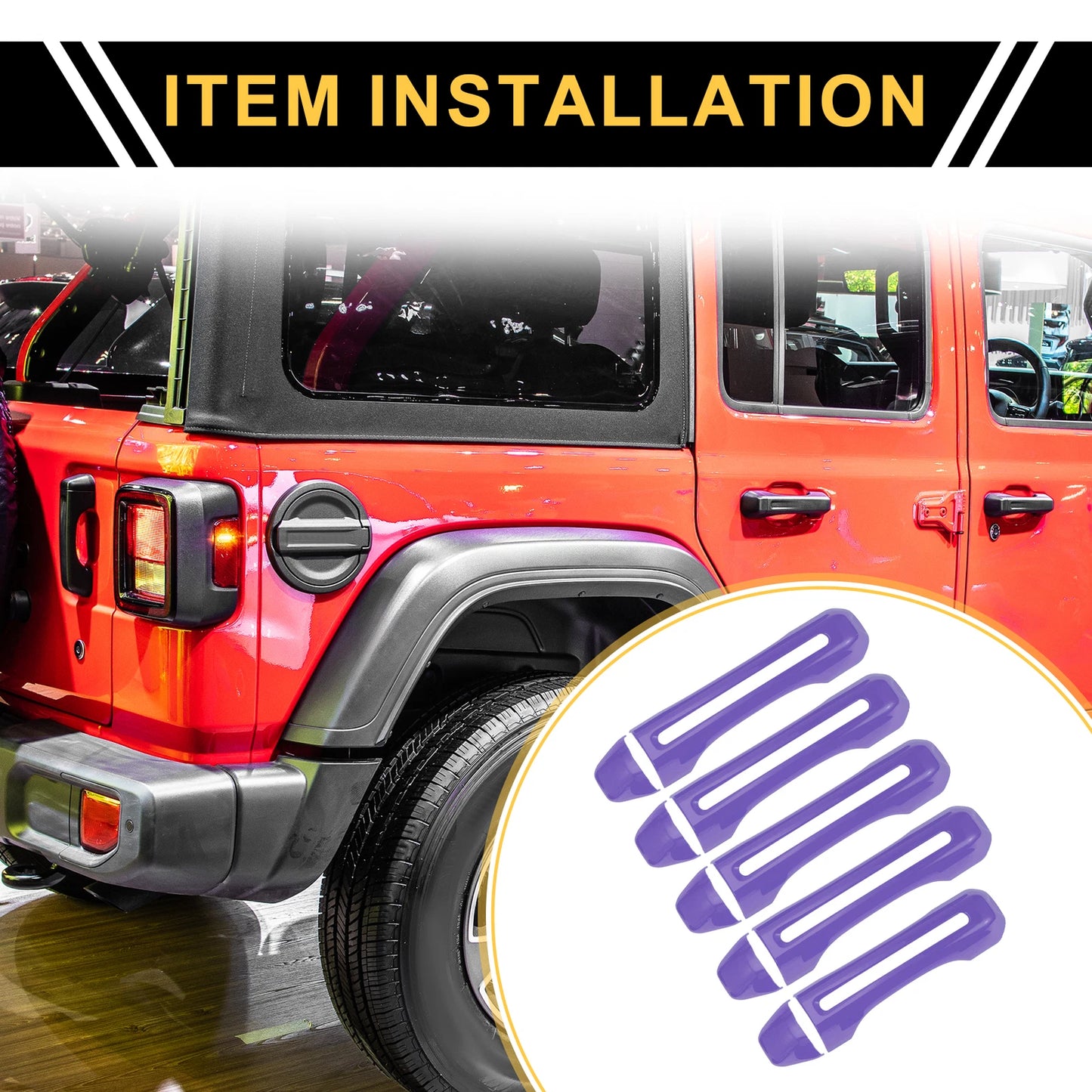 Set of 1 Door Tailgate Handle Cover for Jeep Gladiator JT (2020–2021) Purple