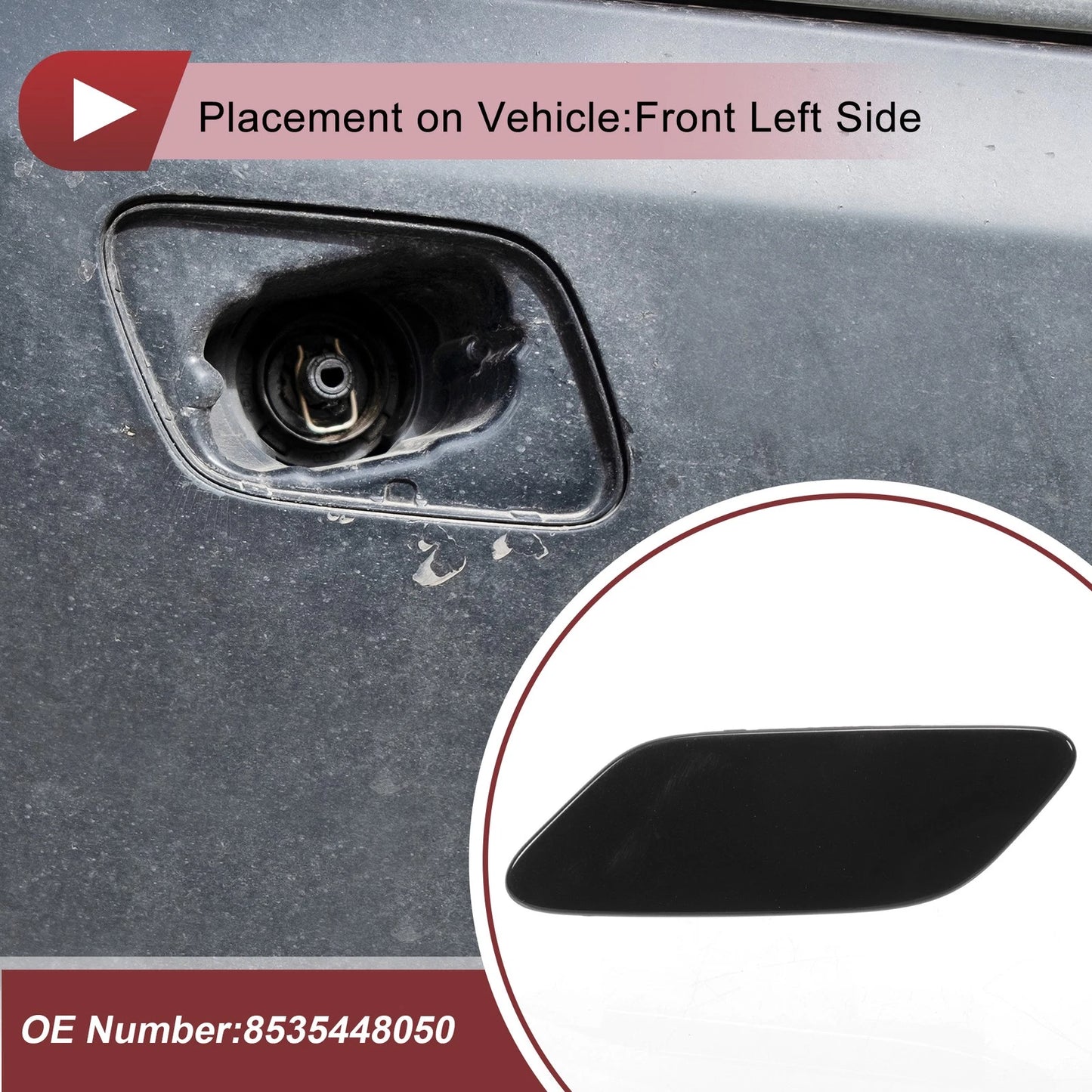 Front Left Washer Nozzle Cover Cap for Lexus RX350 (2019–2022) Black