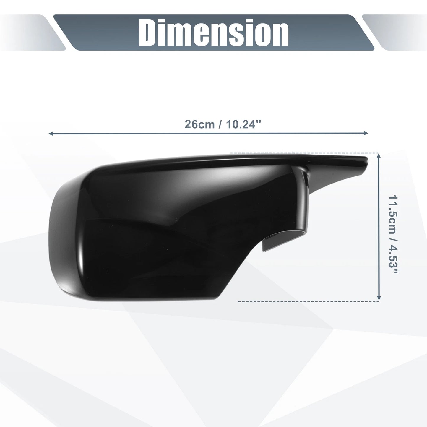 Pair Rearview Mirror Cover Cap Gloss Black for BMW E39 E46 325i 328i (1998–2005)