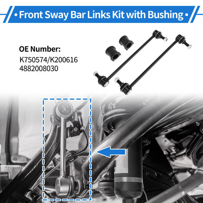 Set of 2 Front Stabilizer Bar Links with Bushings for Toyota Sienna  No.K750574