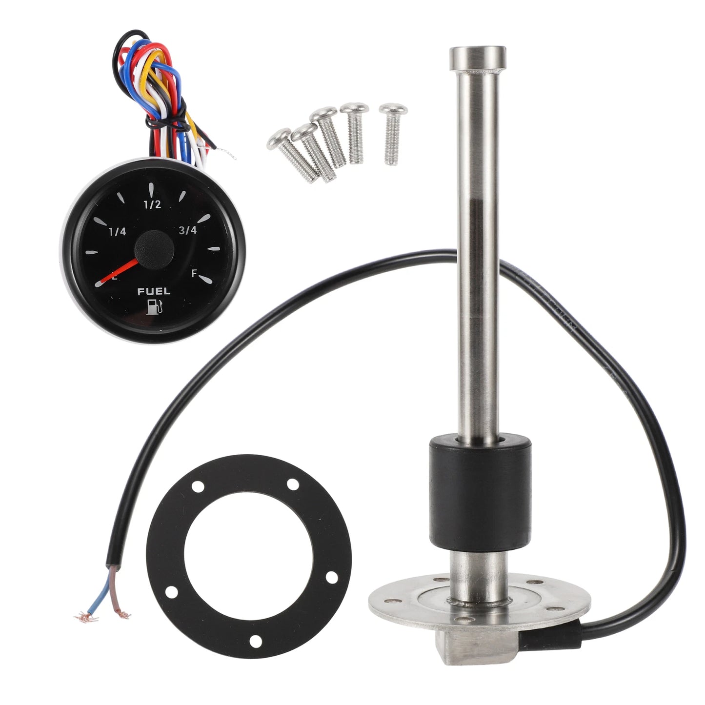 Fuel Sending Unit and Gauge Kit 0-190 Ohm for Boat Car Vehicle (0-190)