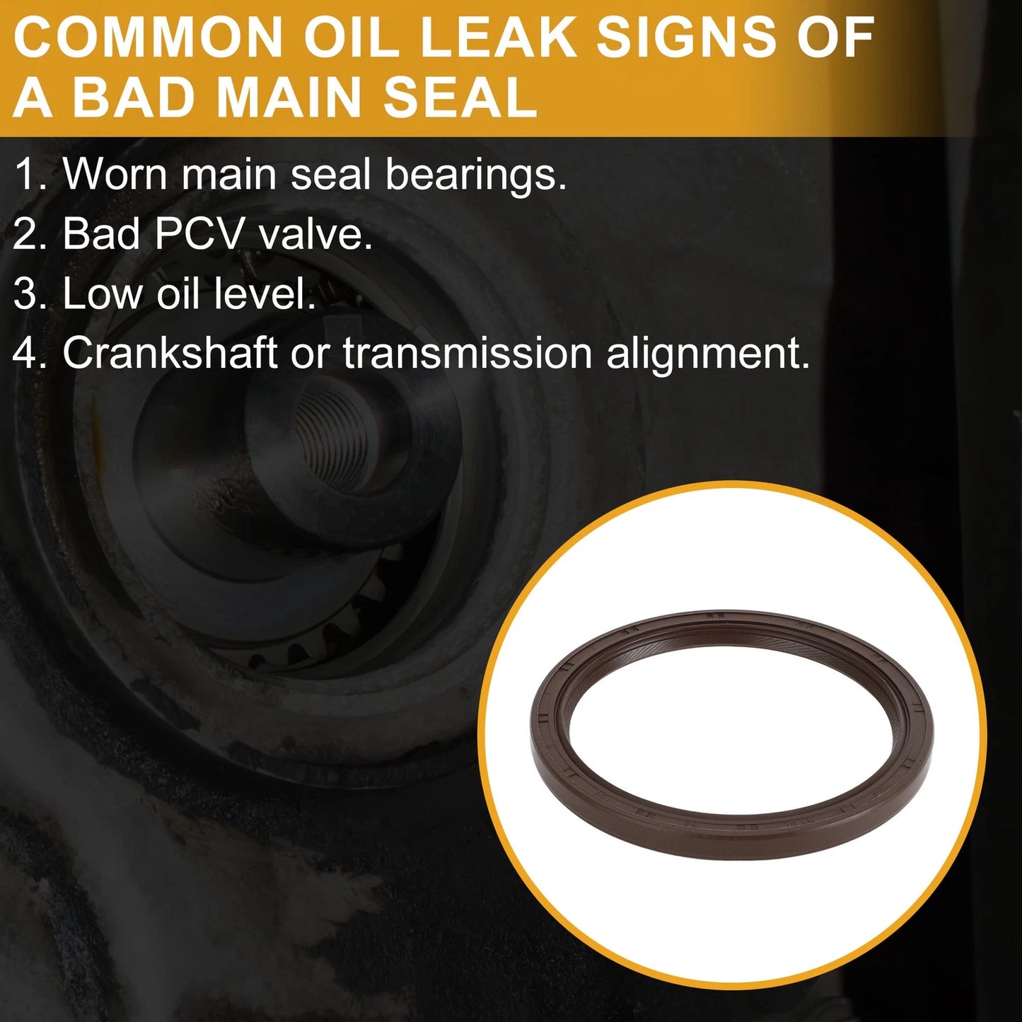 Engine Rear Crankshaft Oil Seal for Dodge Mitsubishi (MD343564)