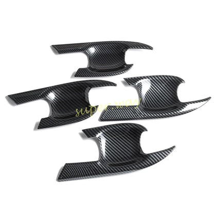 ABS Carbon Fiber Door Handle Bowl Cup Covers for Toyota Highlander (2020–2024)