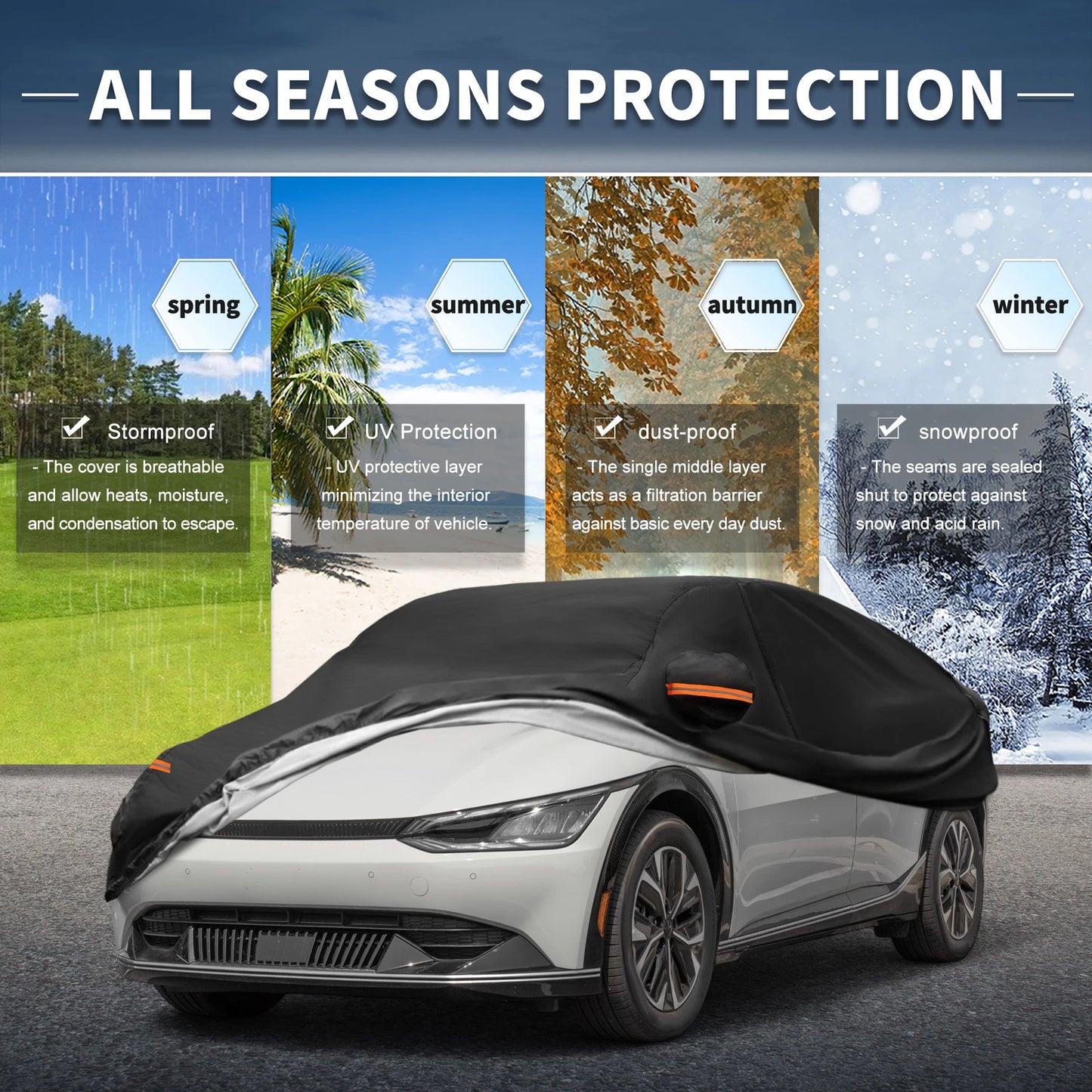 Waterproof Aluminum Film Car Cover for Kia EV6 (2021–2023)