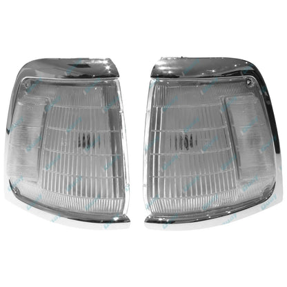 LH+RH Chrome Corner Lights Pair for Toyota Hilux LN85 RN85 4cyl 2.4L 1991-1997