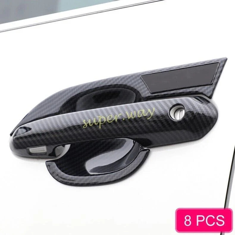 ABS Carbon Fiber Door Handle Bowl Cup Covers for Toyota Highlander (2020–2024)