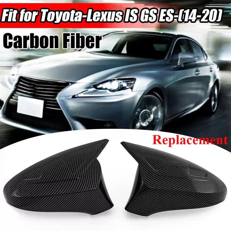 2 x Carbon Fiber Side Mirror Cover Caps for Lexus IS200/IS300/IS350 (2014–2020)