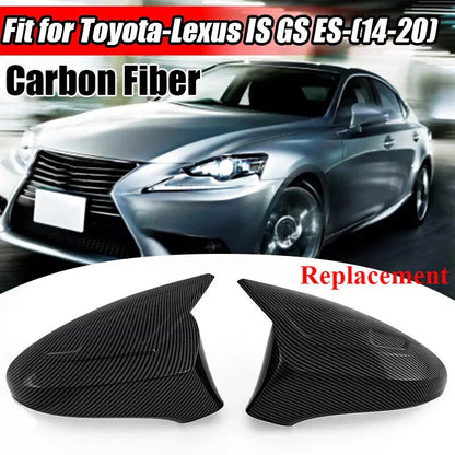2 x Carbon Fiber Side Mirror Cover Caps for Lexus IS200/IS300/IS350 (2014–2020)