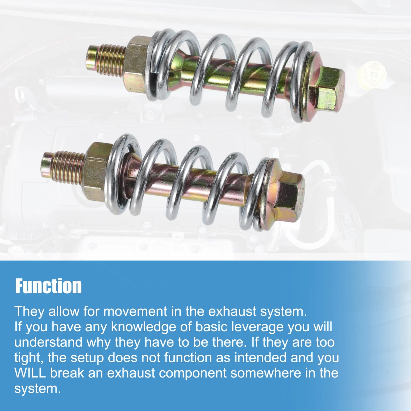 Set of 2 Exhaust Manifold Bolt Nut Spring Repair Kit for Toyota (No. 206068H30A)
