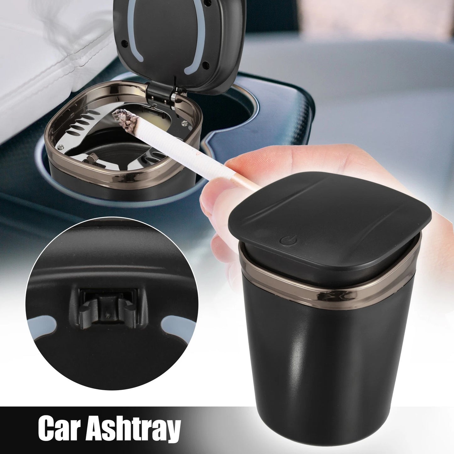 LED Ashtray Trash Can for Car (Universal Fit)