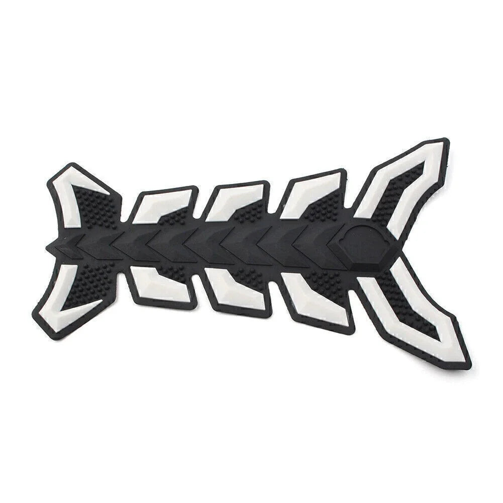 3D Decal Sticker Protector for Motorcycle White Gas Fuel Oil Tank Pad Fish Bone