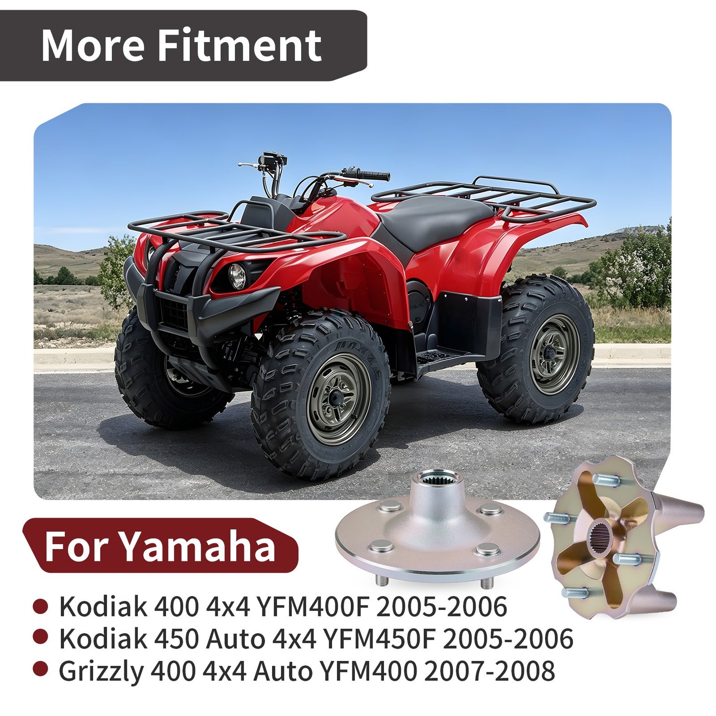 Rear Wheel Hubs for Yamaha Kodiak 400 450 (2005–2006)