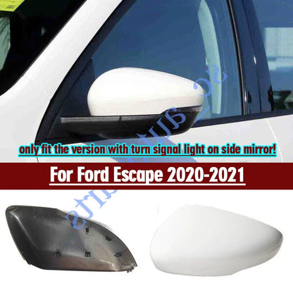Left Star White Mirror Cover w/Turn Signal for Ford Escape (2020–2021)