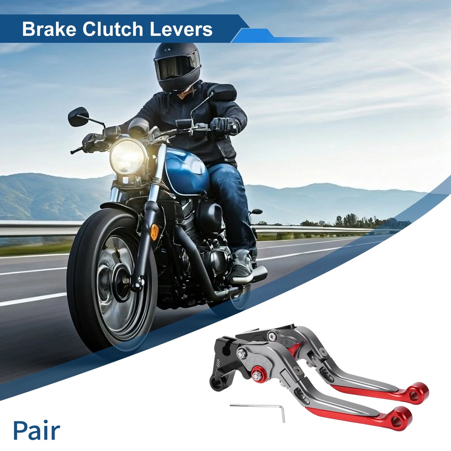 Adjustable Brake Clutch Levers for Yamaha MT-07 (2014–2022) Titanium Red