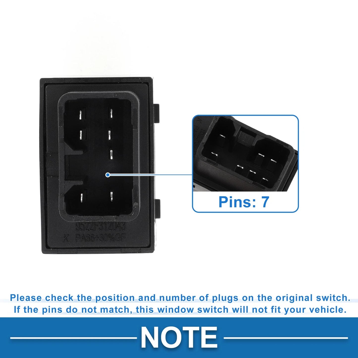 Rear Side Power Window Switch for Hyundai Tucson, Kia Sportage (No. 935802E000)