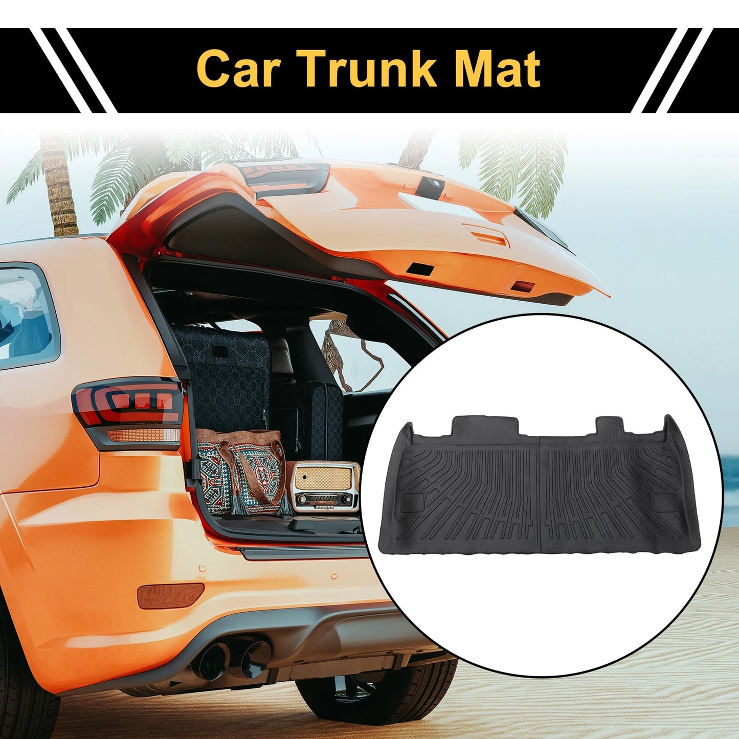 Cargo Liner Rear Trunk Mat for Kia Carnival (2022–2024) TPE Stripe Pattern