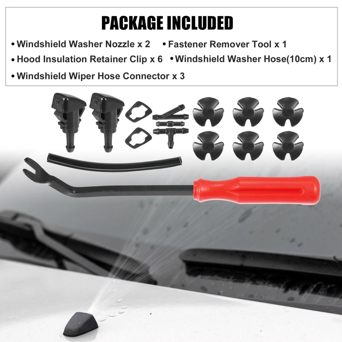 15pcs Front Windshield Washer Nozzle Kit 86636FG050 for Subaru Impreza (2008–2014)
