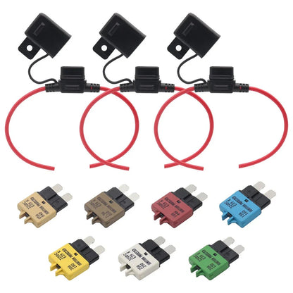 Manual Reset Blade Circuit Breaker with Fuse Holder for Car Boat Truck SUV