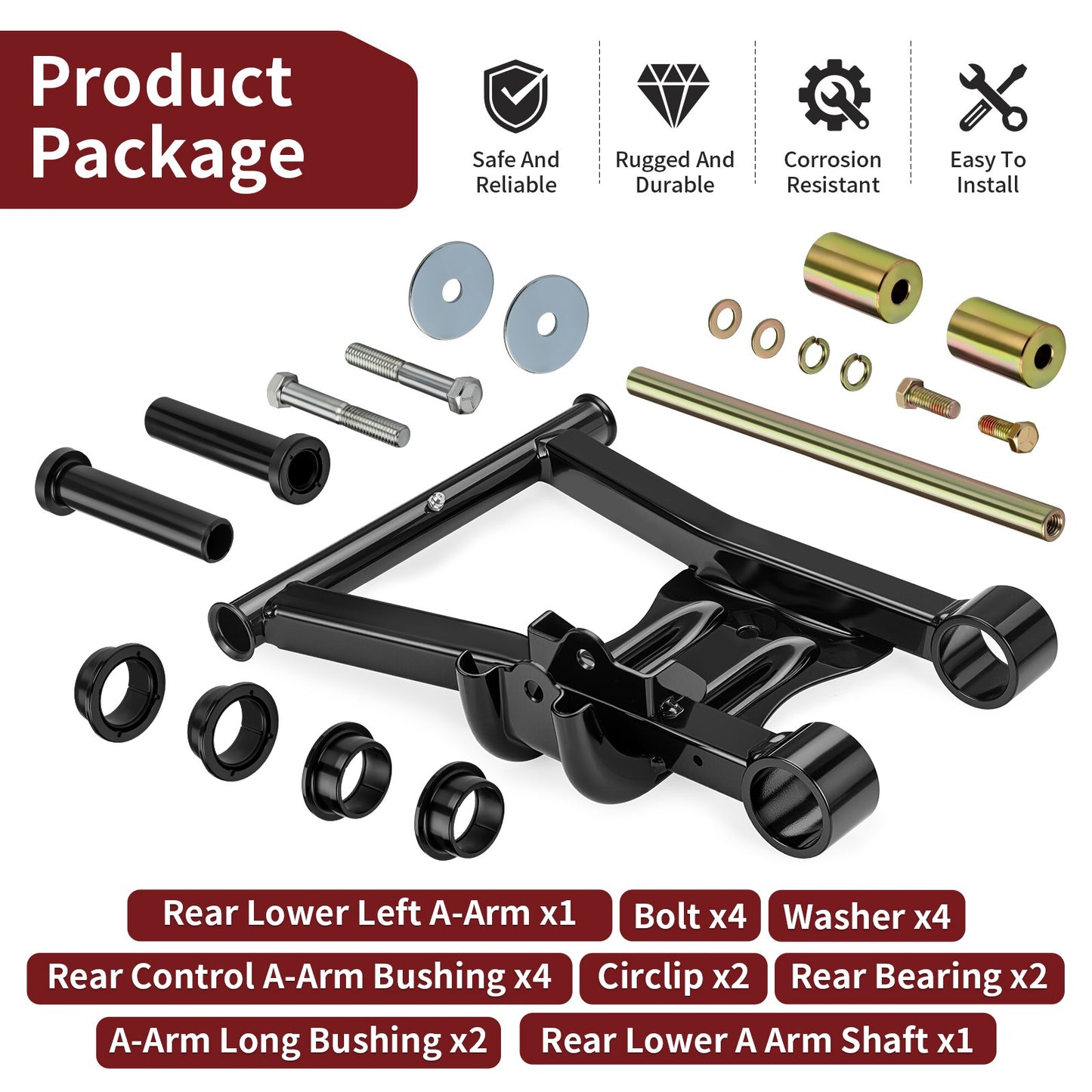 Rear Lower Left A-Arm with Control Arm Bushing for Polaris Sportsman 600 (2003–2005)
