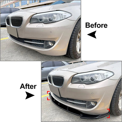 Front Bumper Spoiler Lip for BMW 5 Series F10 (2011-2014) Black