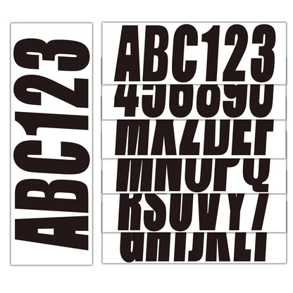 Set of 4 Black Personalized Decals for Boat Registration Numbers & Letters