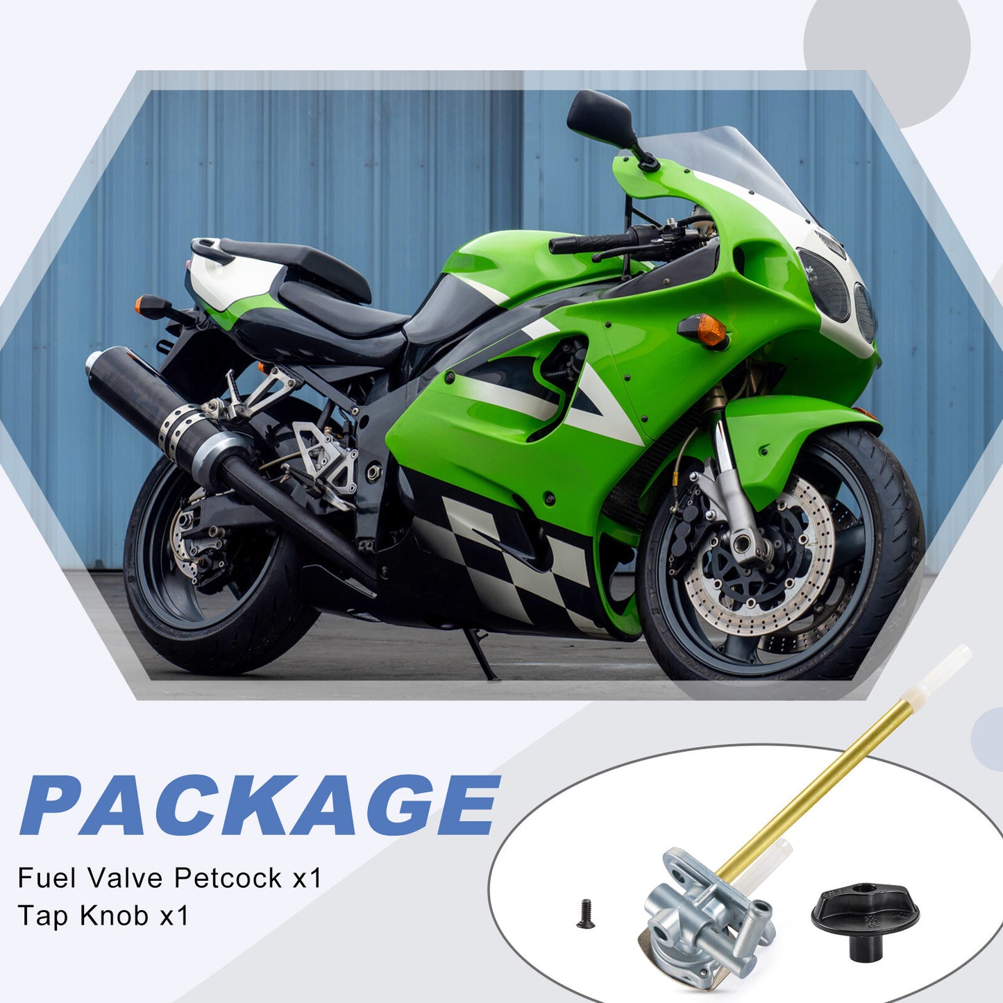Fuel Tank Petcock Valve with Knob for Kawasaki Ninja ZX7R (1996–2003)