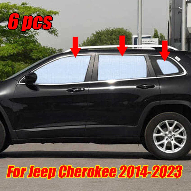 6 x Side Window Privacy Sunshade Covers for Jeep Cherokee (2014–2023)