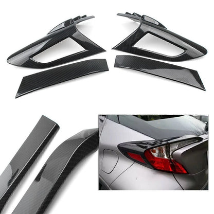 Set of 4 Carbon Fiber Rear Tail Light Cover Trim for Toyota C-HR (2016–2018)