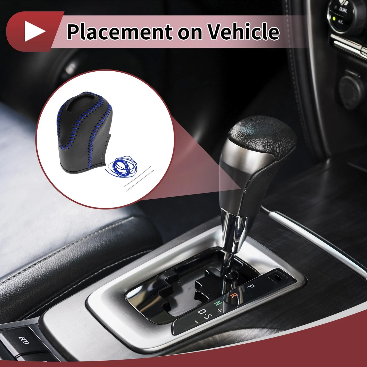 1Pc Gear Shift Knob Cover for Volkswagen Taos (2022–2023) Black Blue