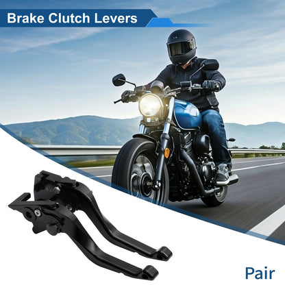 Short Brake Clutch Lever for Kawasaki Ninja 500 (2024–2025) 1 Pair, Solid Black