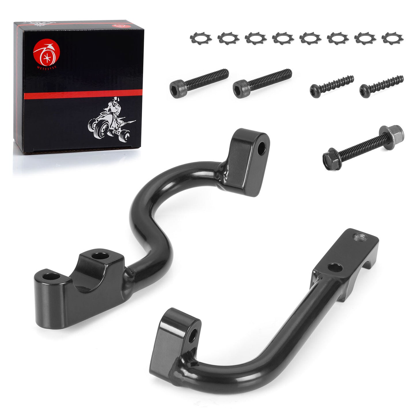 Set of 2 Black Handguard Mounts for Polaris Sportsman 570 800 850 1000 (2007–2024)