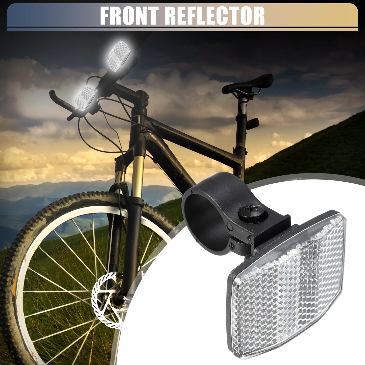 Bike Reflectors for Bicycle (2.17"x1.57") - White