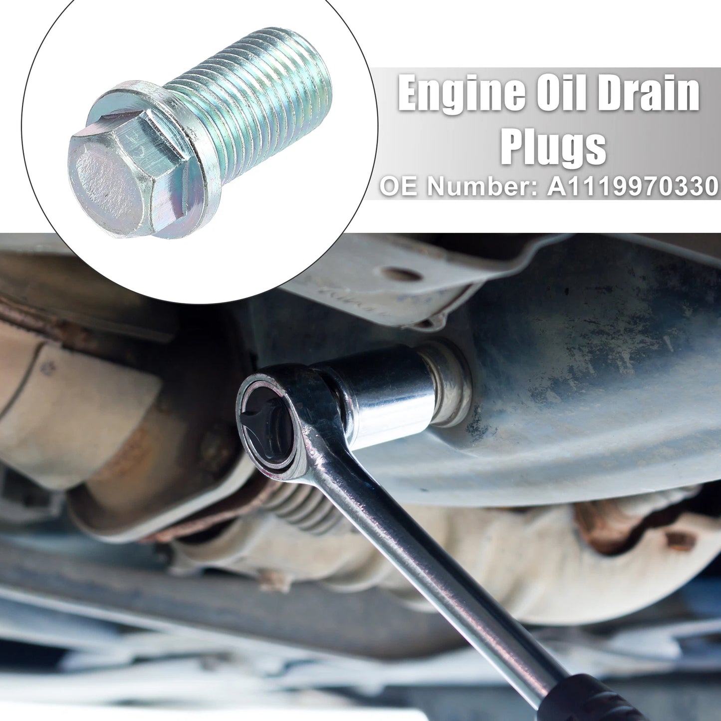 Set of 2 M14x1.5 Engine Oil Drain Plug with Washer A1119970330 for Mercedes-Benz