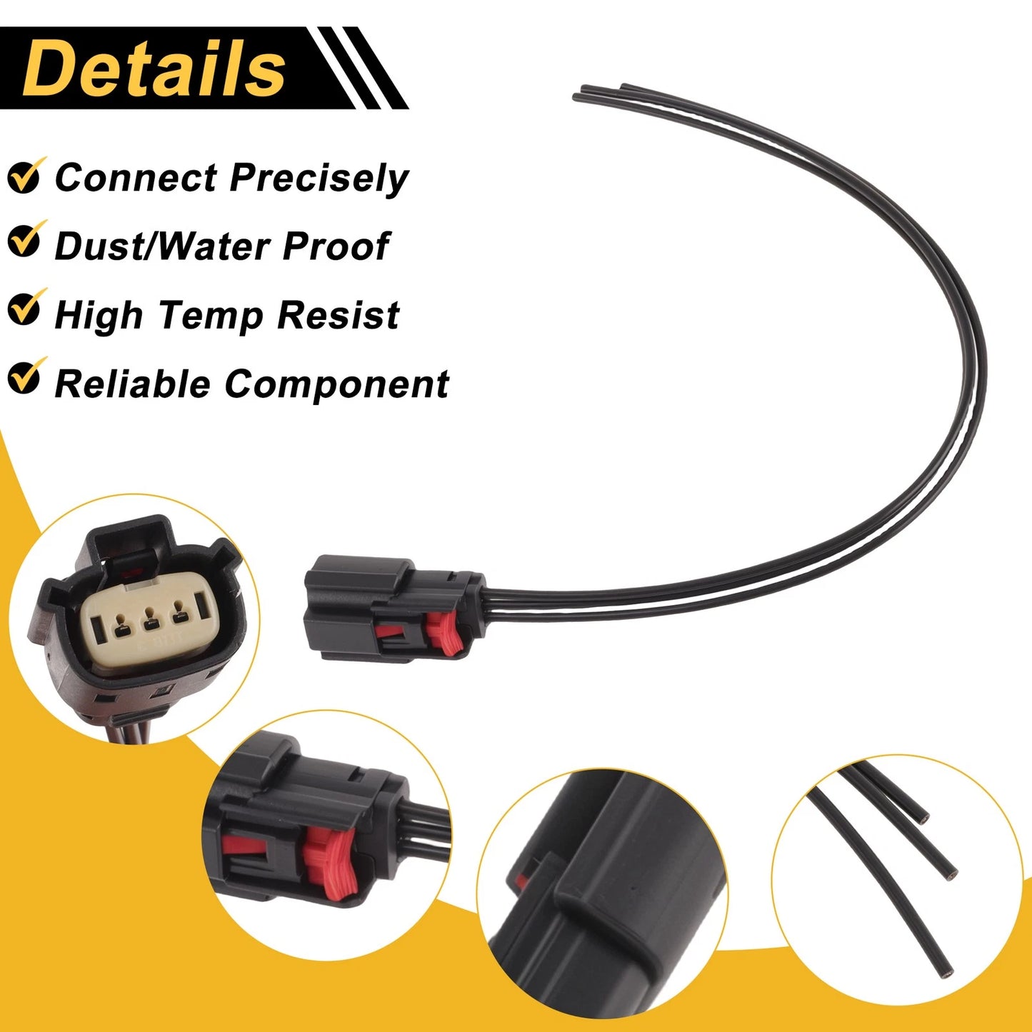 3 Pin Ignition Coil Connector Plug for Ford Edge (2015–2017) No. 9U2Z14S411EA