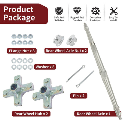 Rear Axle Shaft & Wheel Hubs for Yamaha Blaster (1988–2002)