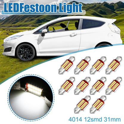 Set of 10 LED Festoon Lights 31mm DE3175 12SMD 4014 Chipsets