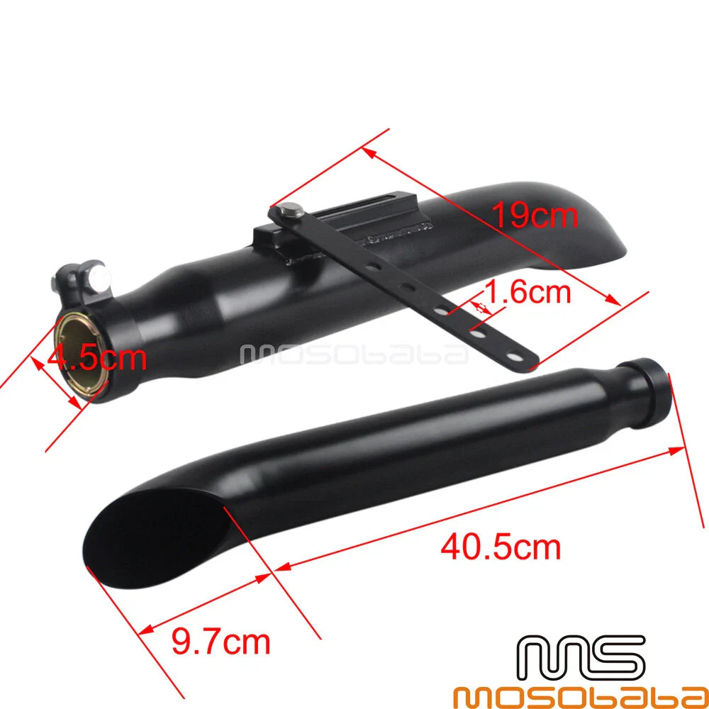 19” Universal Exhaust Muffler Turn-out Pipe Tip for Harley BMW Bobber