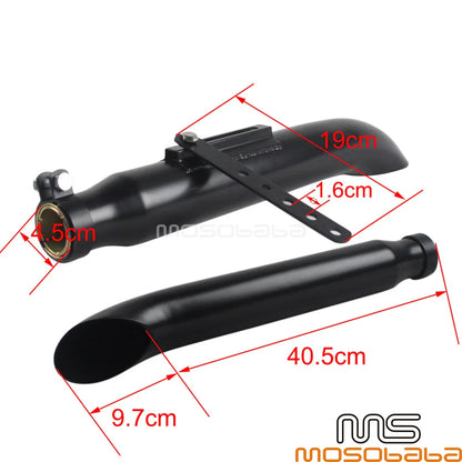 19” Universal Exhaust Muffler Turn-out Pipe Tip for Harley BMW Bobber