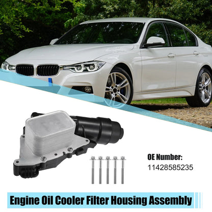 Set Engine Oil Cooler Oil Filter Black for BMW I8 (2014-2020)