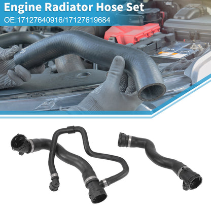 Set of 2 Engine Radiator Hoses for BMW 528i (2012–2016) No.17127640916 Rubber