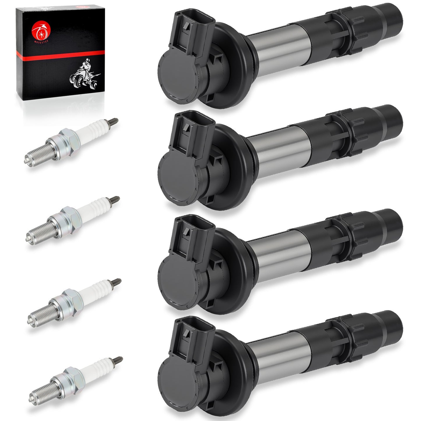 Set of 4 Ignition Coils & Iridium Spark Plugs for Suzuki GSX-R600 (2008–2023)