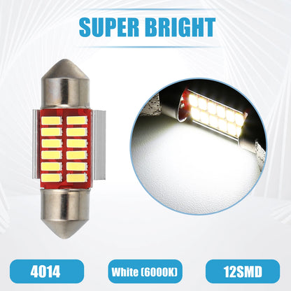 Set of 10 LED Festoon Lights 31mm DE3175 12SMD 4014 Chipsets