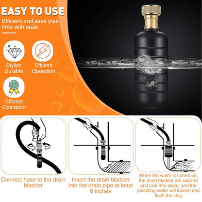 Drain Bladder Cleaning Tool for Clogged Sewer Pipes (4" to 6")