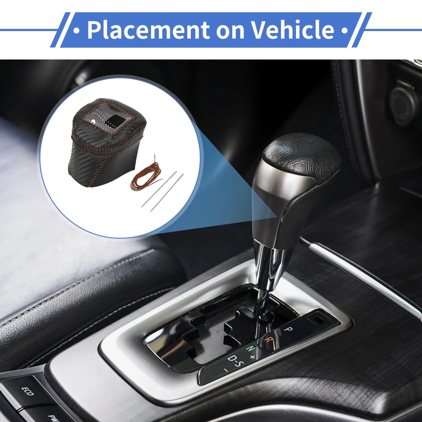 Gear Shift Knob Cover for Nissan Rogue (2021–2024) Black Carbon Fiber