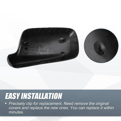 Right Side Mirror Cover Cap Gloss Black for BMW 3 Series E46, 7 Series E65 E66