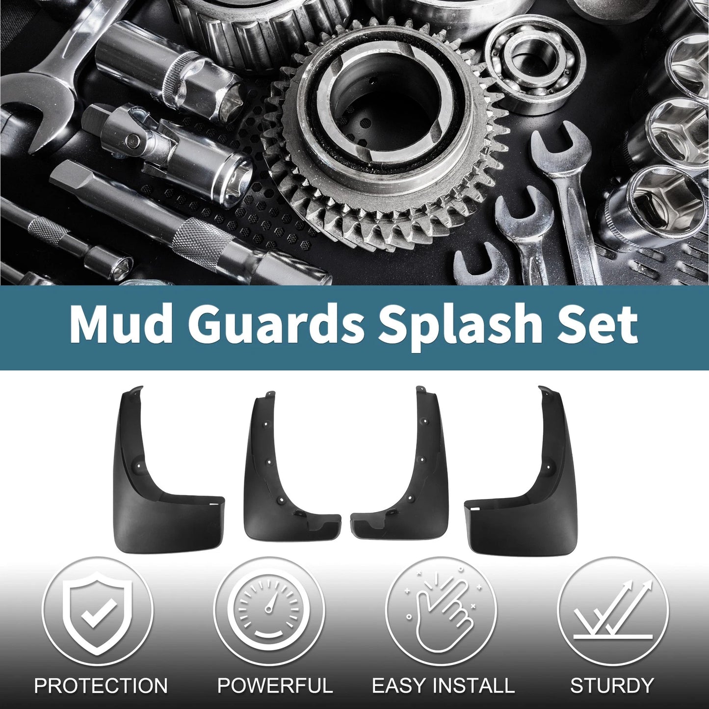Set of 4 Mud Flaps Splash Guards for Toyota RAV4 (2000–2005)