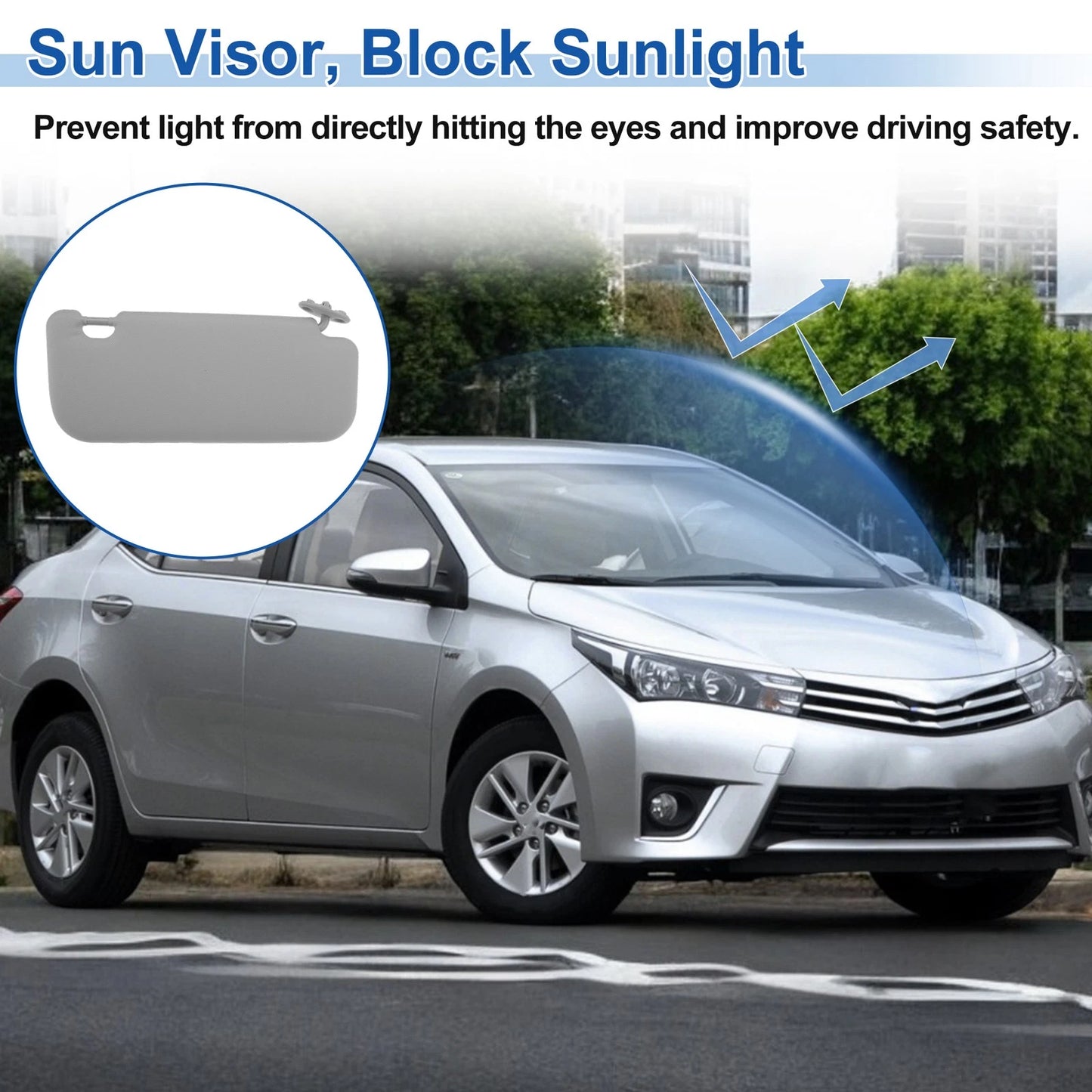 Left Side Sun Visor for Toyota Corolla (2014–2018) No. 7432002B21 Gray