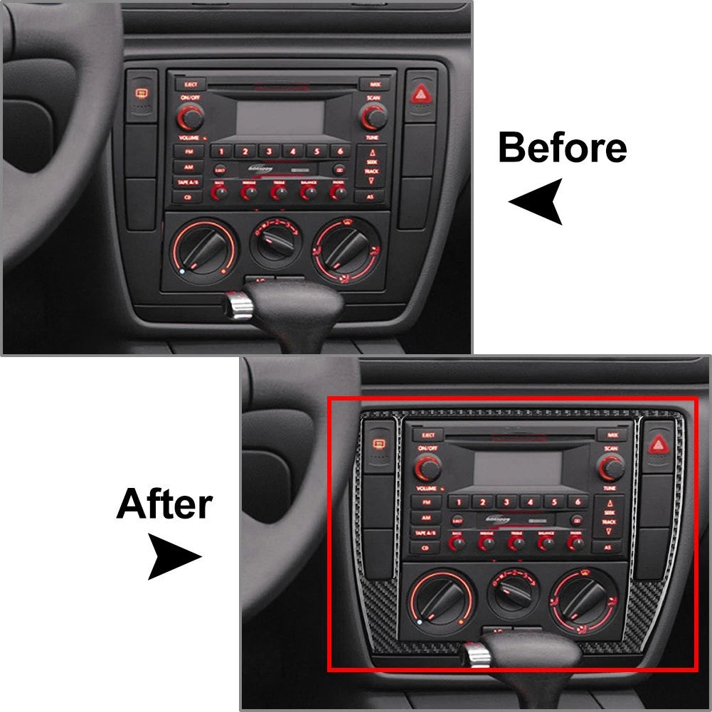 Radio CD Panel Side Button Cover Trim for Volkswagen Passat B5 (2001–2005) Red