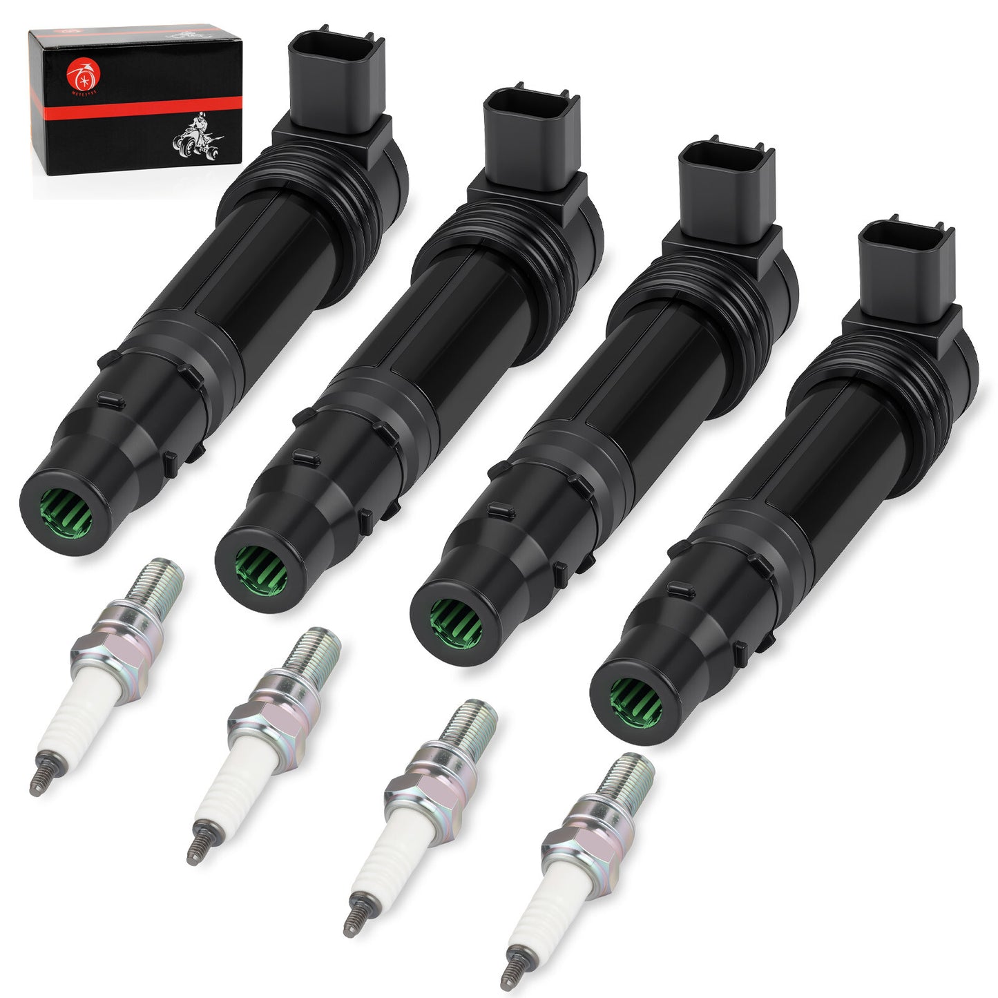 Set of 4 Ignition Coils for Kawasaki Ninja ZX-6R ZX-6RR (2003–2006)